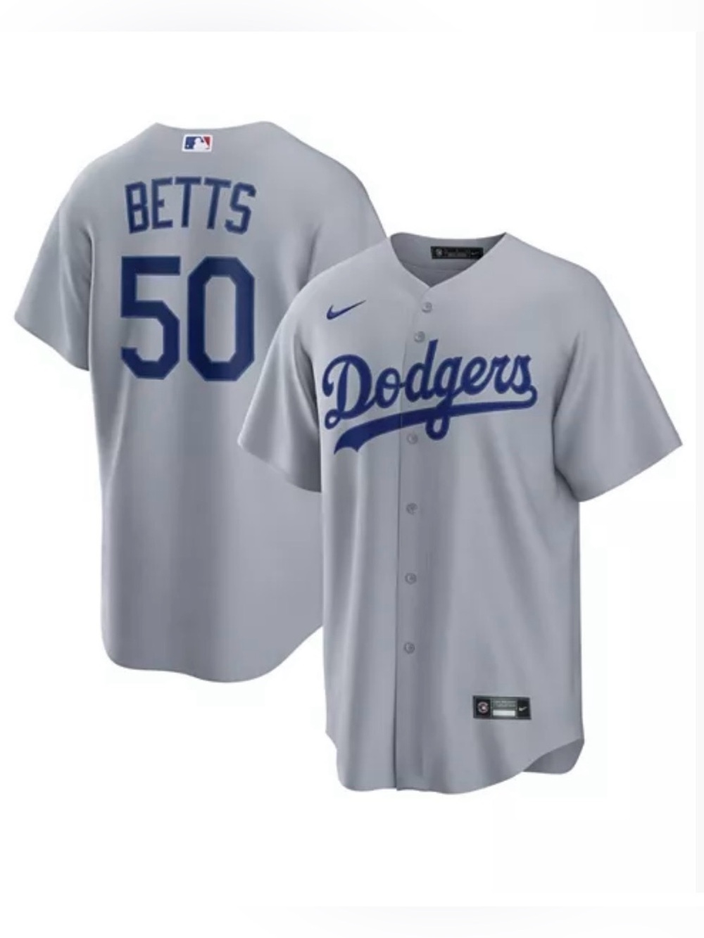 💙🩶Men's Los Angeles Dodgers Betts Nike Gray Jersey